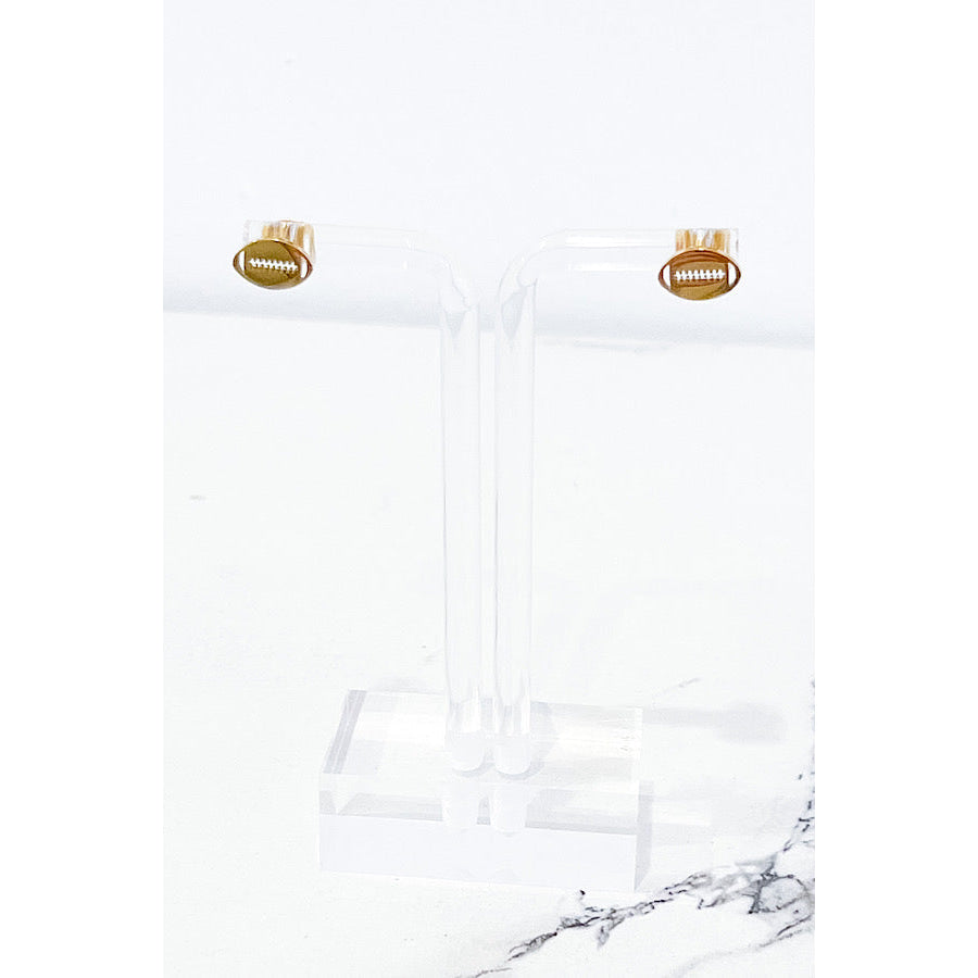 Natural Elements Gold Football Stud Earrings WS 630 Jewelry