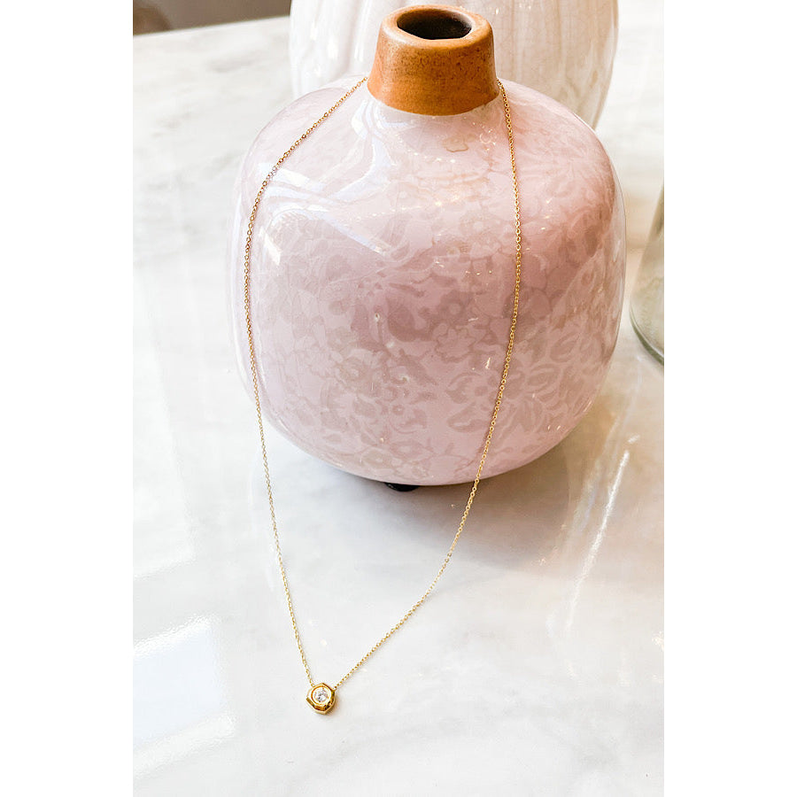 Natural Elements Gold Geometric Pendant Necklace WS 630 Jewelry