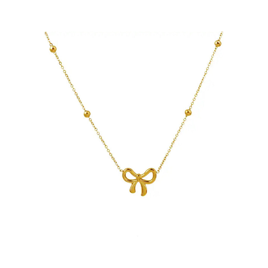 Natural Elements Small Gold Bow Necklace - ETA 2/16 WS 630 Jewelry