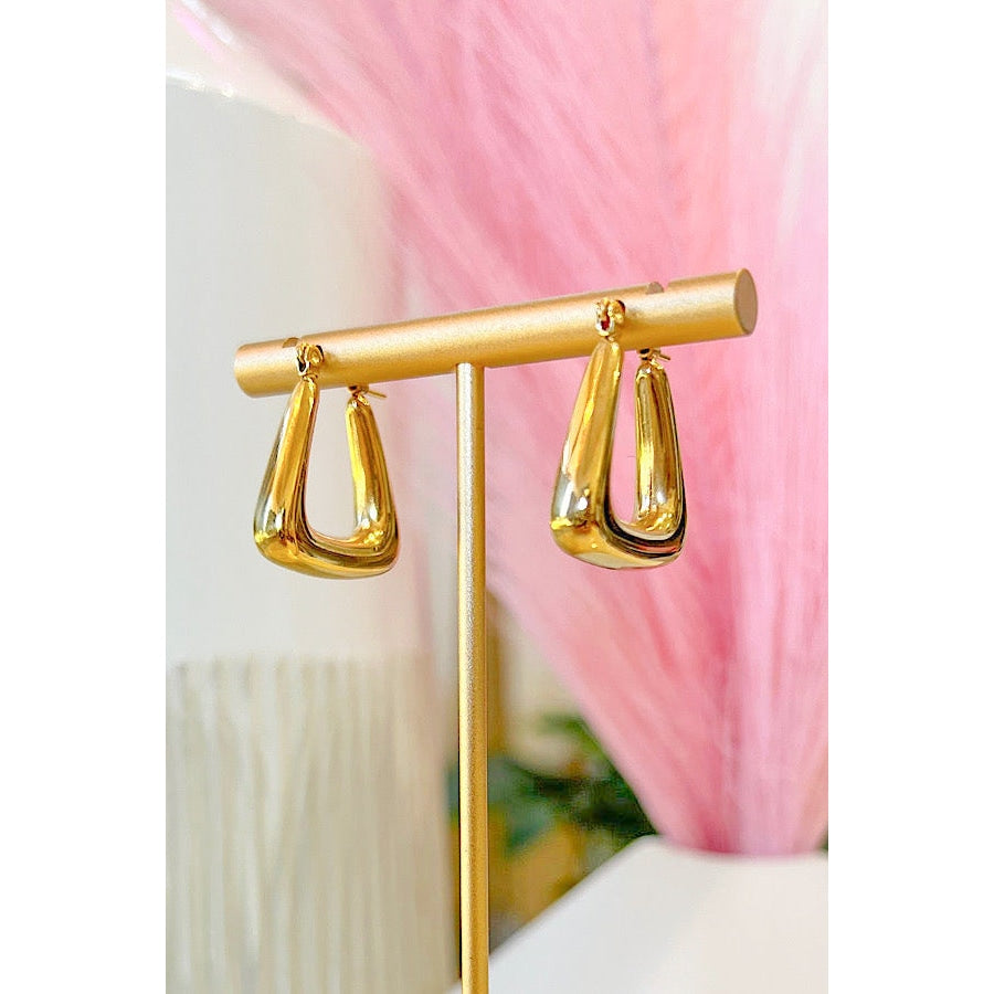Natural Elements Triangle Gold Earrings WS 630 Jewelry