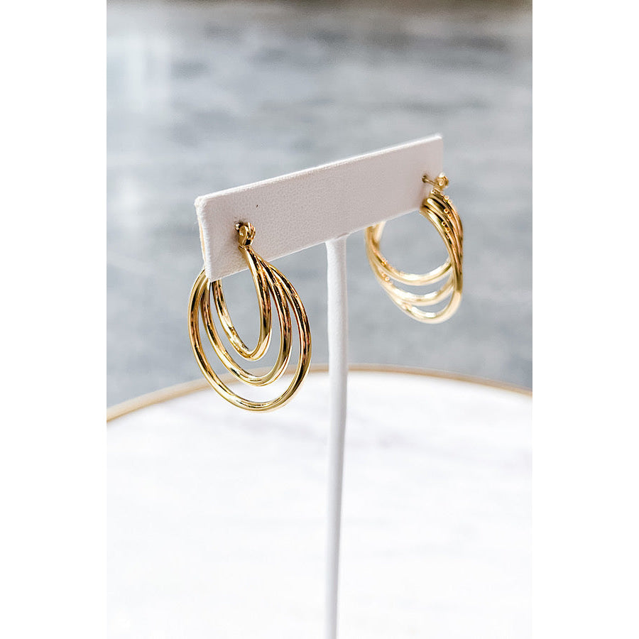 Natural Elements Triple Threat Gold Hoop WS 630 Jewelry