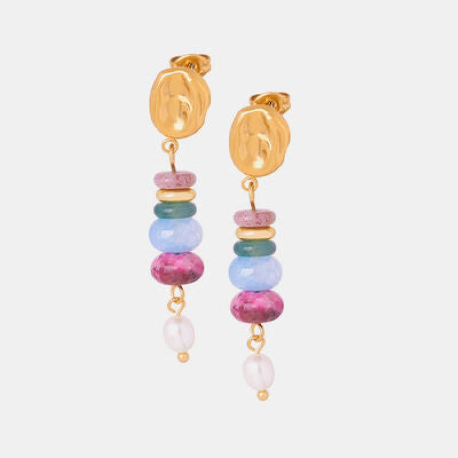 Natural Stone Freshwater Pearl Dangle Earrings Apparel and Accessories