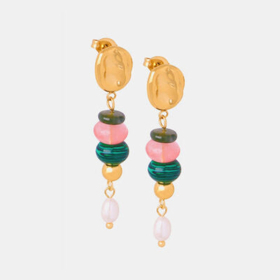 Natural Stone Freshwater Pearl Dangle Earrings Apparel and Accessories