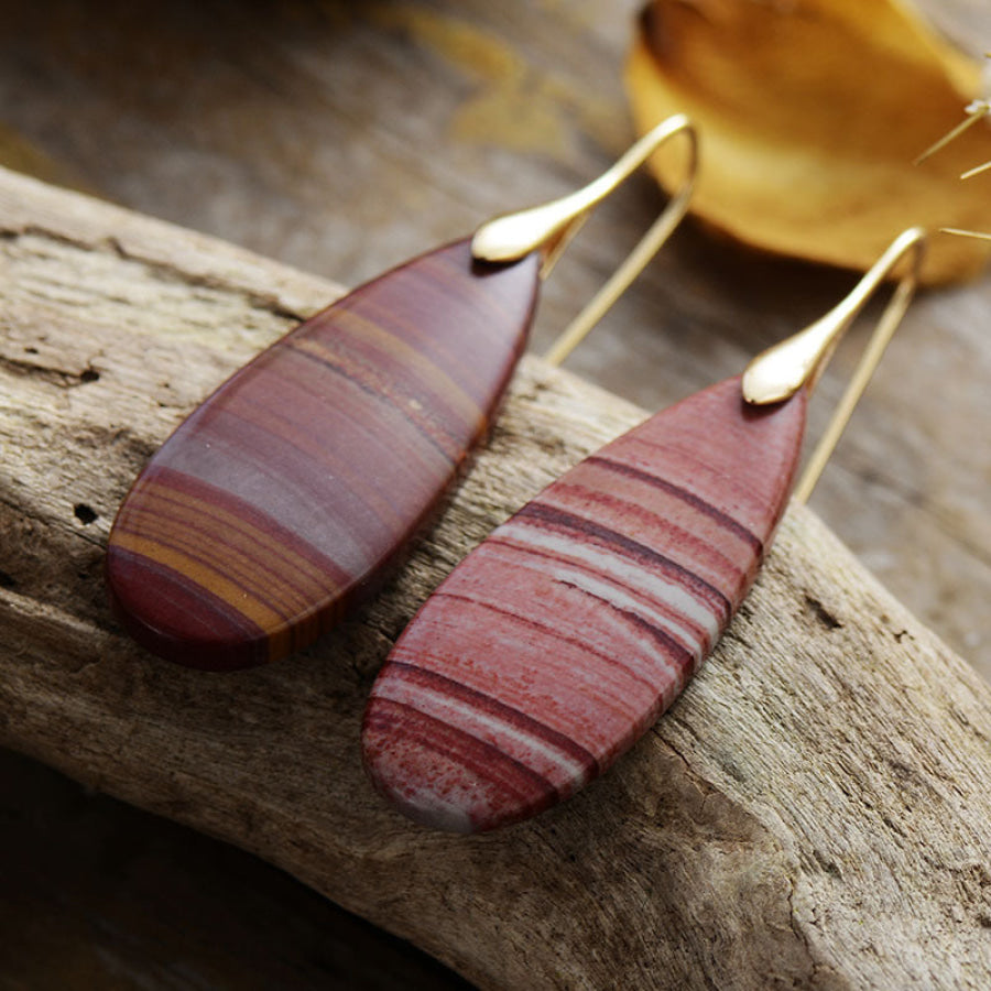 Natural Stone Waterdrop Shape Earrings Apparel and Accessories