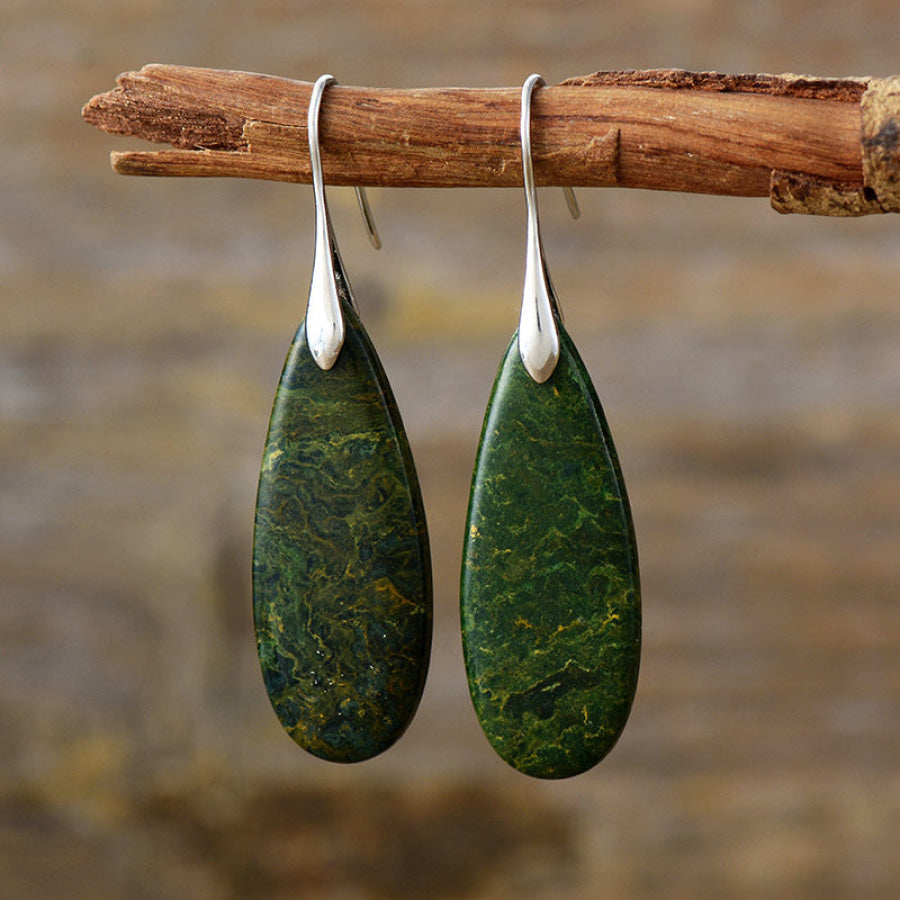 Natural Stone Waterdrop Shape Earrings Apparel and Accessories