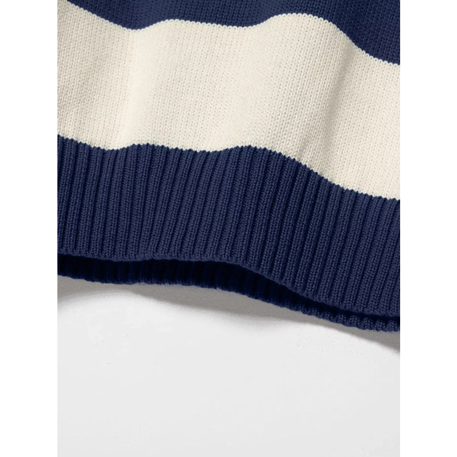 Nautical Striped Round Neck Sweater Apparel and Accessories