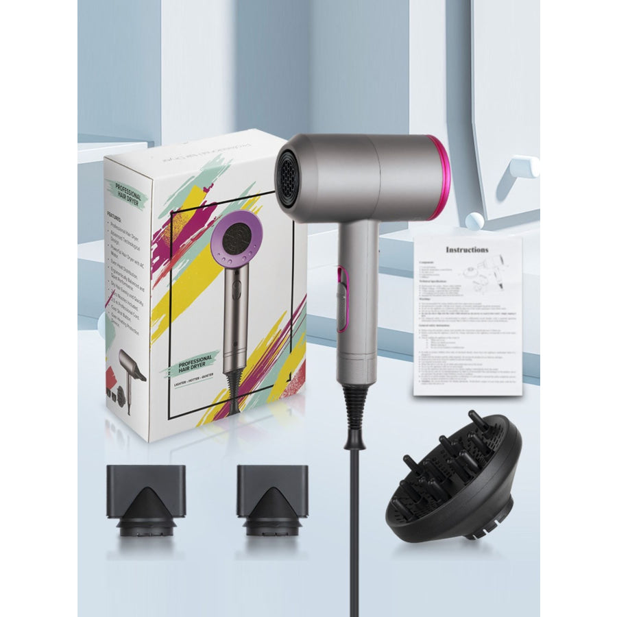 Negative Ion Fast Drying Household Hair Dryer Gray / European plug Apparel and Accessories