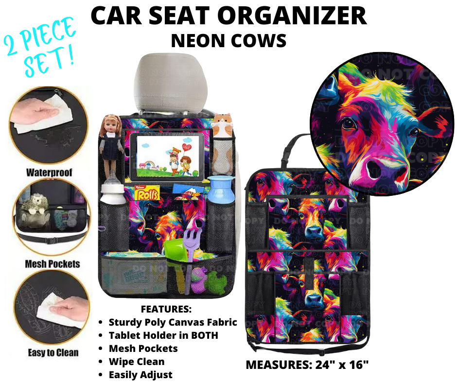 Preorder Custom 2-Piece Car Seat Organisers - Closes 2 Jan - ETA mid Apr 2025