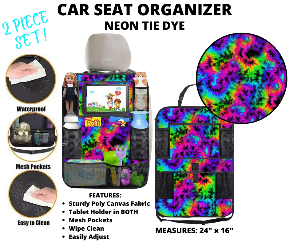 Preorder Custom 2-Piece Car Seat Organisers - Closes 2 Jan - ETA mid Apr 2025