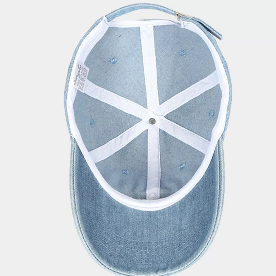 New York City Embroidered Denim Baseball Cap Apparel and Accessories