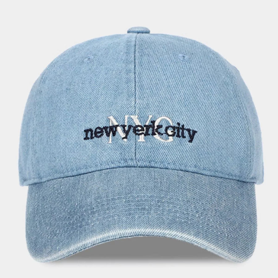 New York City Embroidered Denim Baseball Cap Medium / One Size Apparel and Accessories