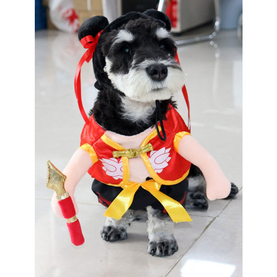 Nezha Pet Jumpsuit with Weapon Scarlet / S Apparel and Accessories