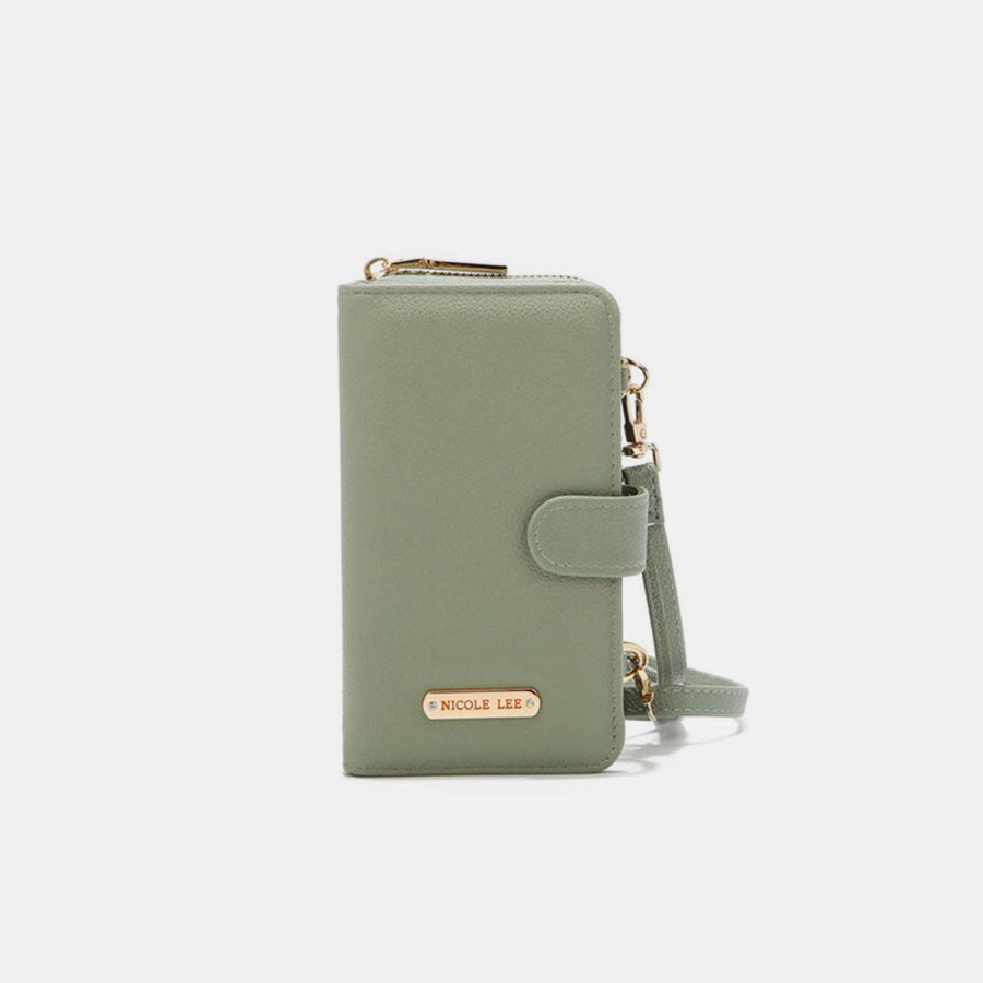 Nicole Lee USA 2 Piece Phone Case Crossbody Wallet Sage / One Size Apparel and Accessories