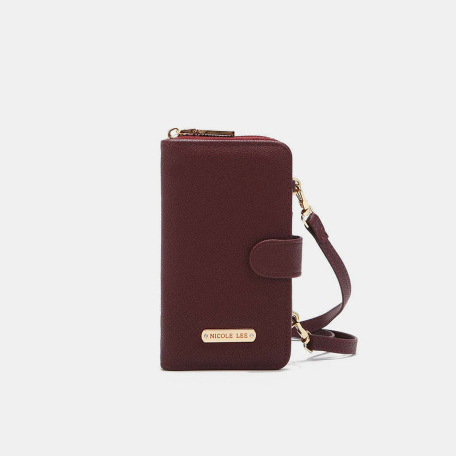 Nicole Lee USA 2 Piece Phone Case Crossbody Wallet Wine / One Size Apparel and Accessories