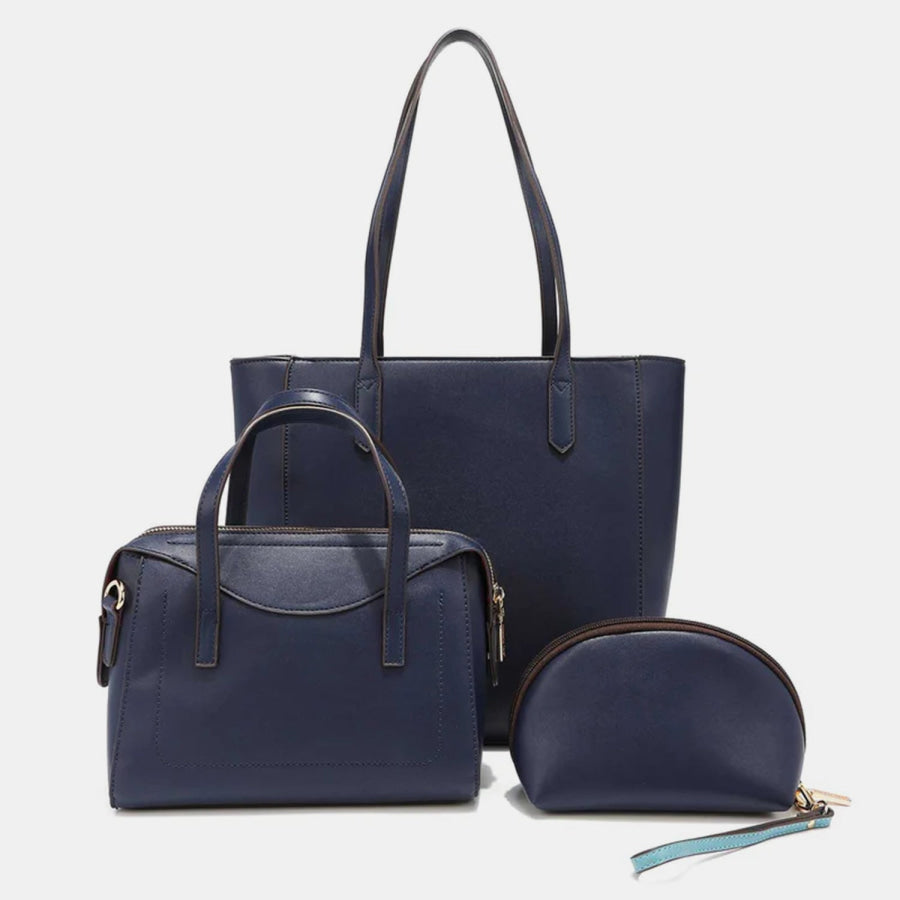 Nicole Lee USA 3 - Piece Color Block Handbag Set Apparel and Accessories