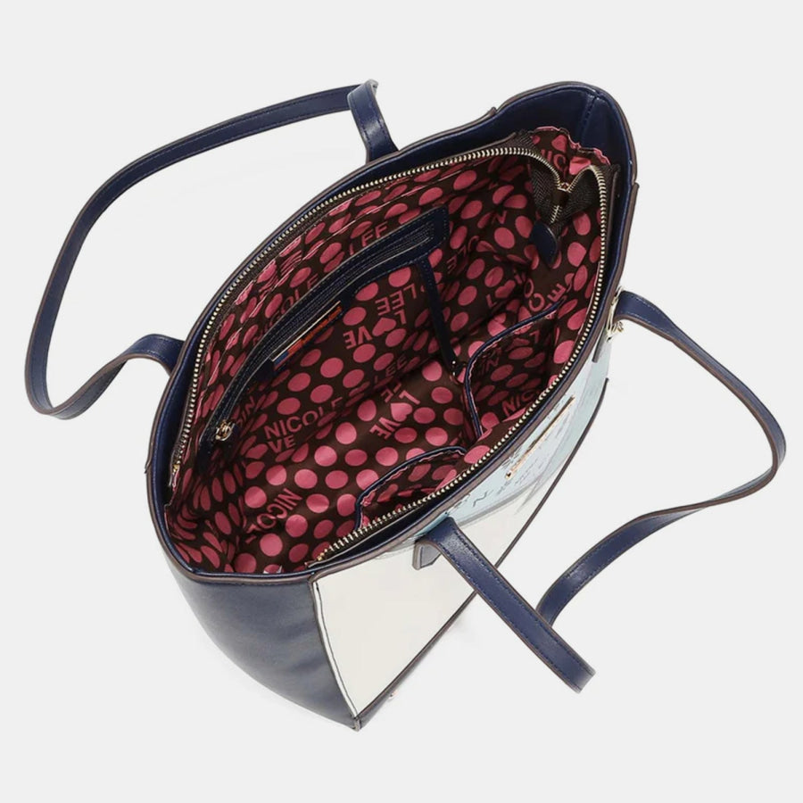 Nicole Lee USA 3 - Piece Color Block Handbag Set Apparel and Accessories
