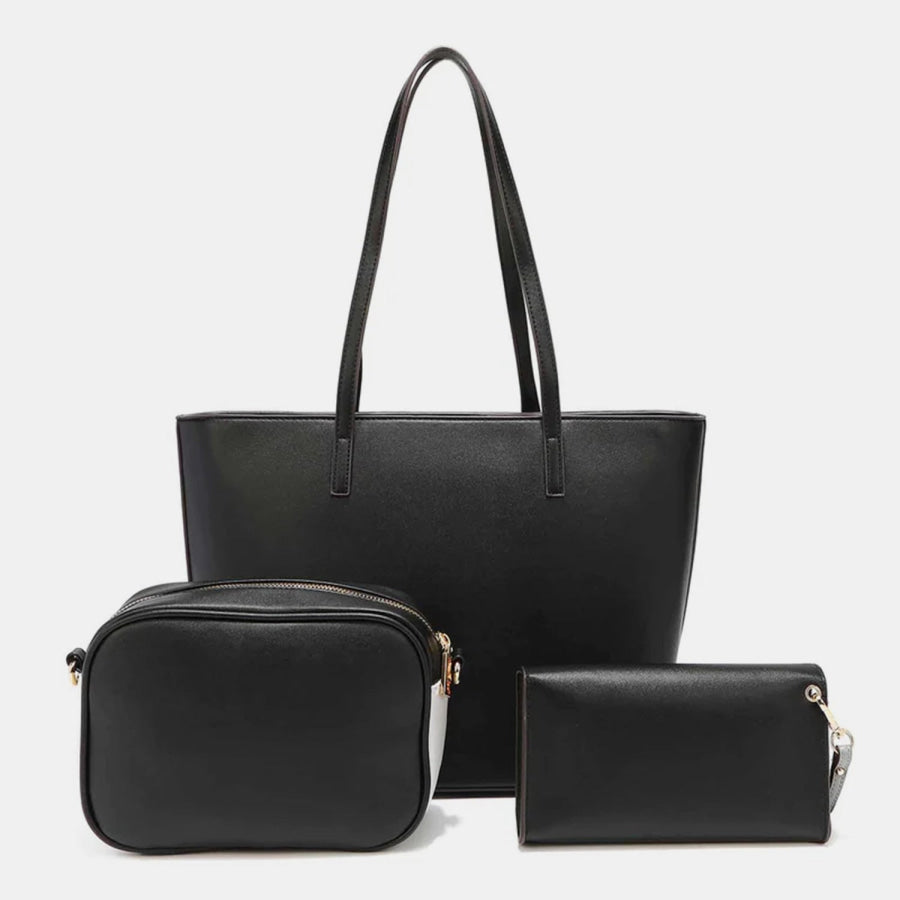 Nicole Lee USA 3 - Piece Color Block Handbag Set GREY / One Size Apparel and Accessories