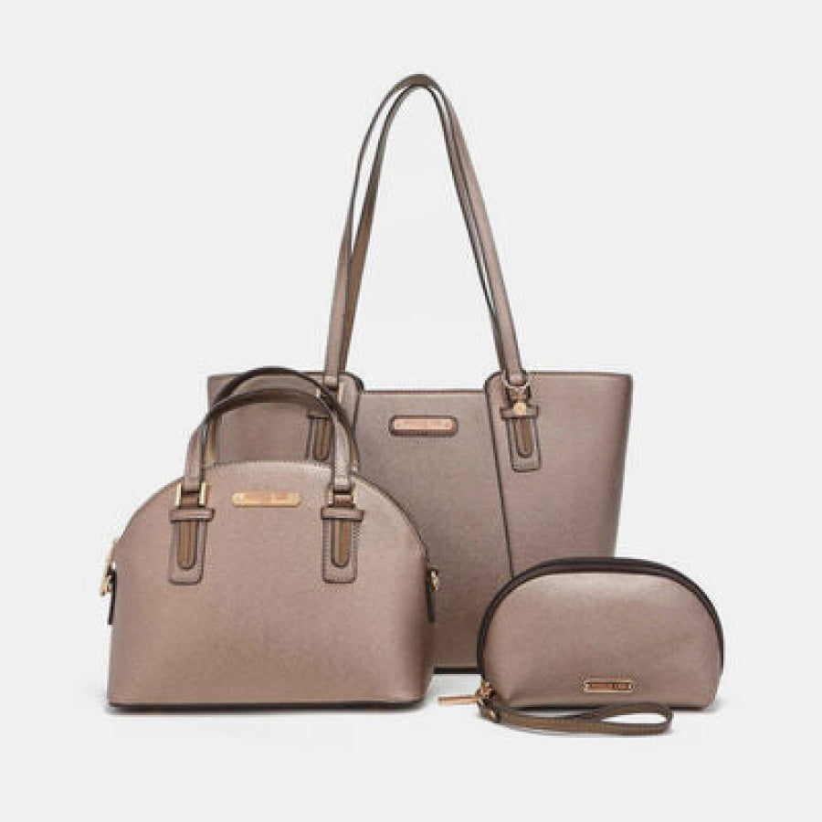 Nicole Lee USA 3 - Piece Handbag Set BRONZE / One Size Apparel and Accessories