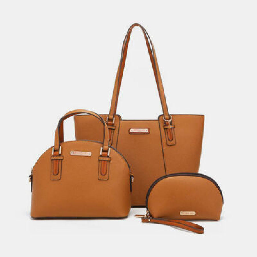 Nicole Lee USA 3 - Piece Handbag Set BROWN / One Size Apparel and Accessories
