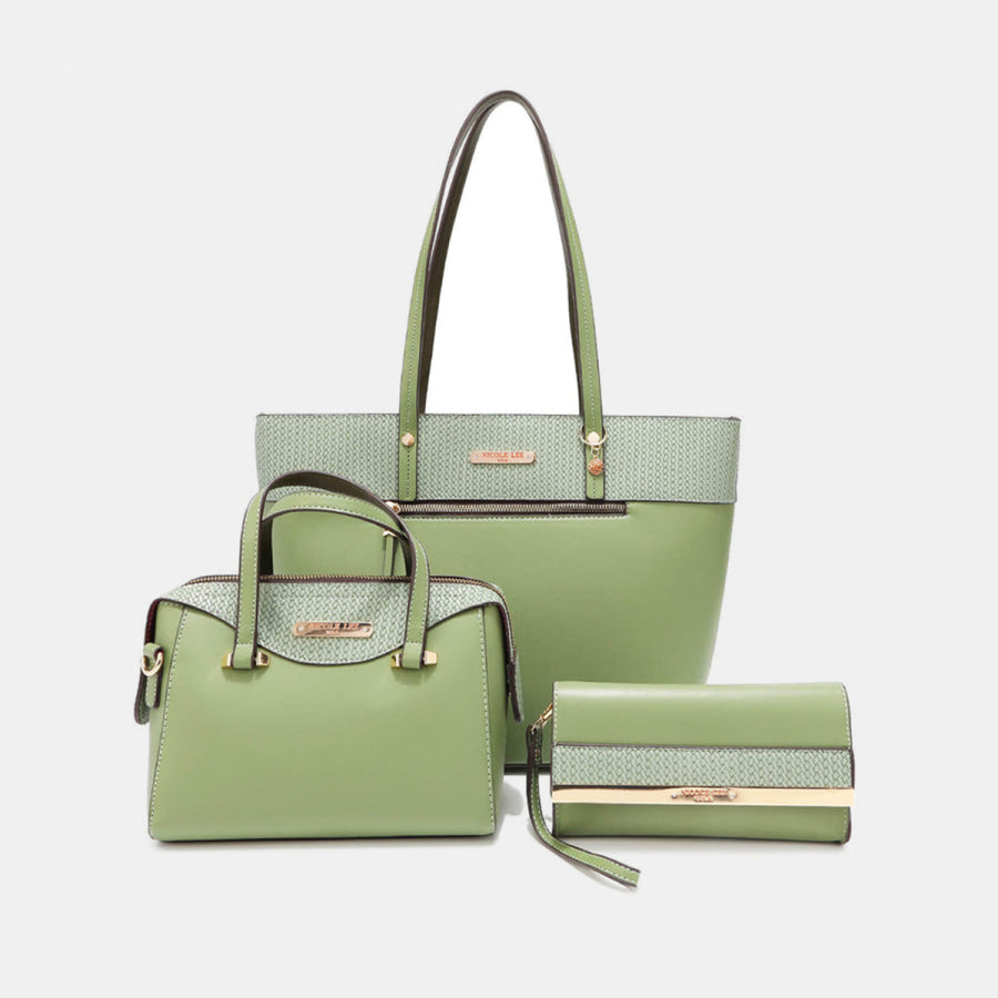 Nicole Lee USA 3-Piece Handbag Set Soft Green / One Size Apparel and Accessories