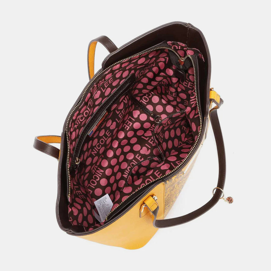 Nicole Lee USA 3 - Piece Snake Print Handbag Set Apparel and Accessories