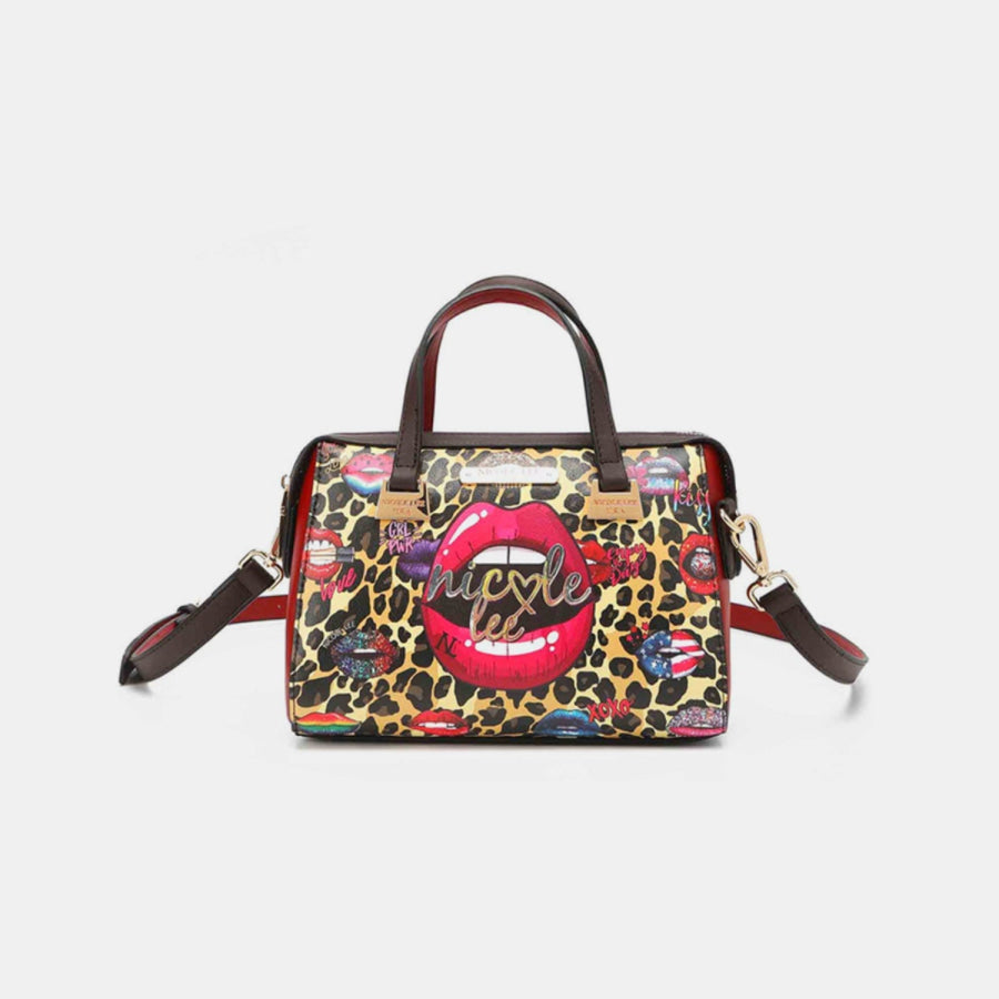 Nicole Lee USA 3-Piece Wild Lips Print Handbag Set Wild Lips / One Size Apparel and Accessories