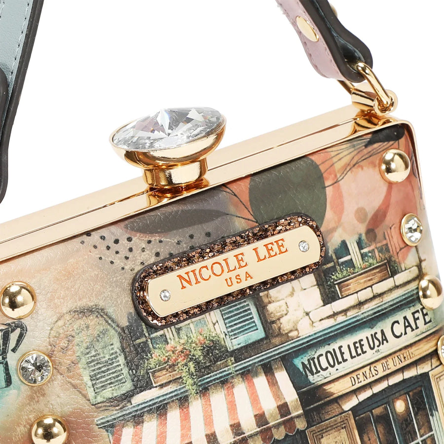 NICOLE LEE USA DIAMOND STONE CLUTCH Handbags
