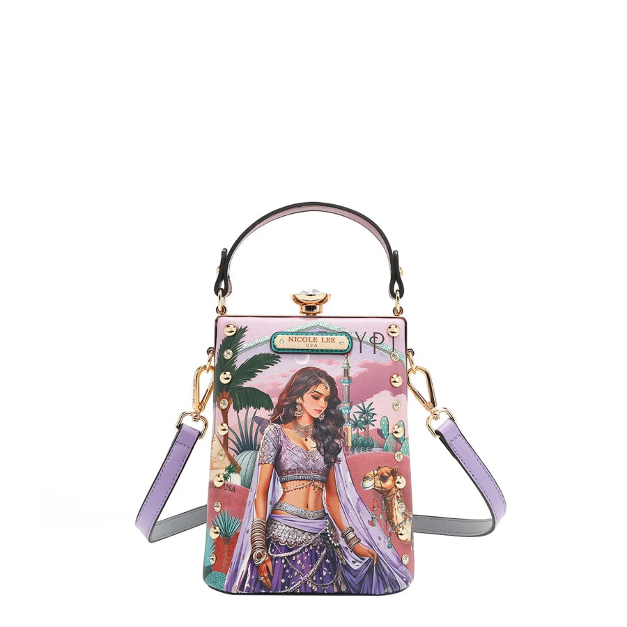 NICOLE LEE USA DIAMOND STONE CLUTCH Queen Cleopatra Handbags