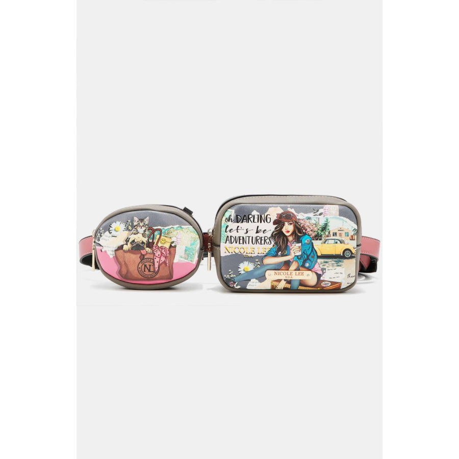 Nicole Lee USA Double Pouch Fanny Pack Journey Of Stephanie / One Size Apparel and Accessories