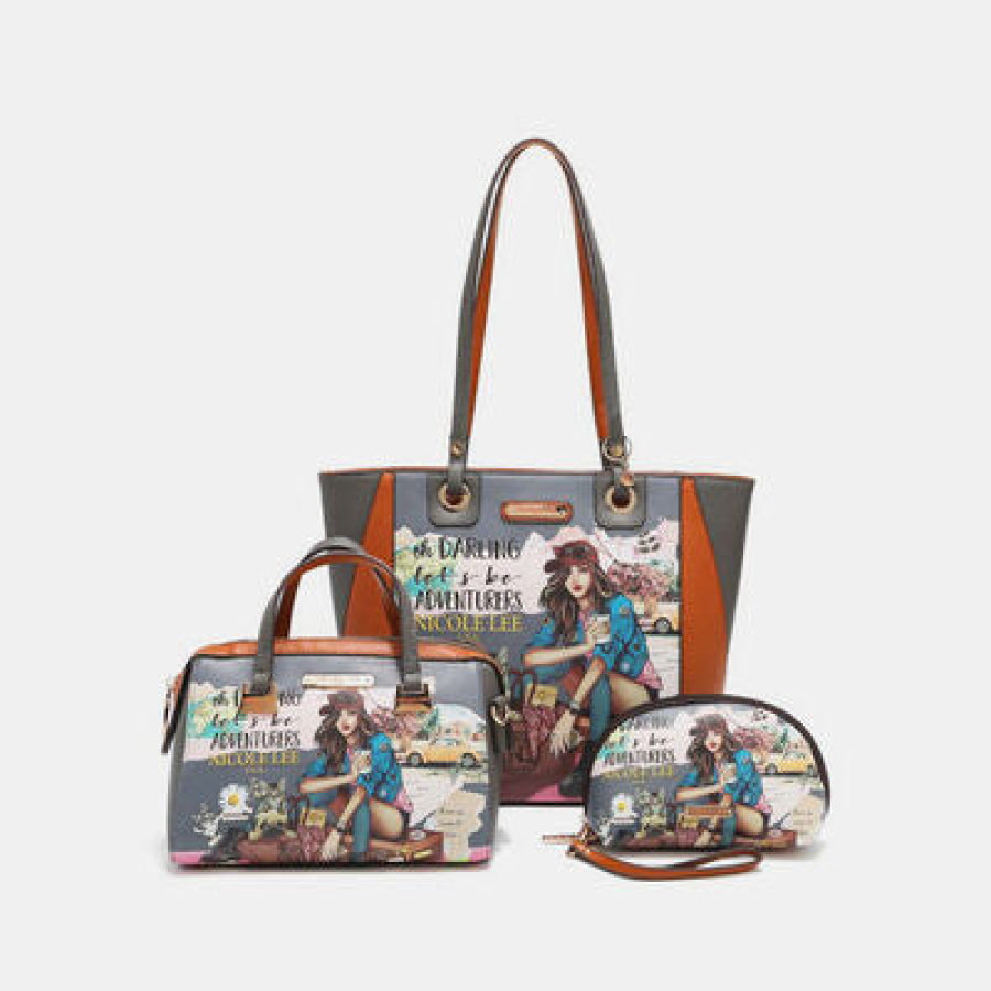 Nicole Lee USA JOURNEY OF STEPHANIE 3 - Piece Handbag Set JOURNEYOFSTEPHANIE / One Size Apparel and Accessories