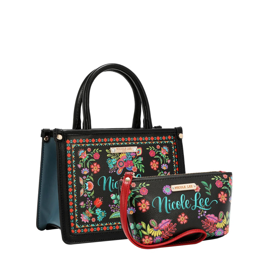 NICOLE LEE USA KEEP DREAMING 5PC SET (SATCHEL BAG CROSSBODY POUCH COINPURSE WALLET) Handbags