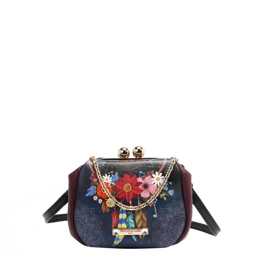 NICOLE LEE USA KISS LOCK CROSSBODY MINI BAG Dream Comes True Handbags
