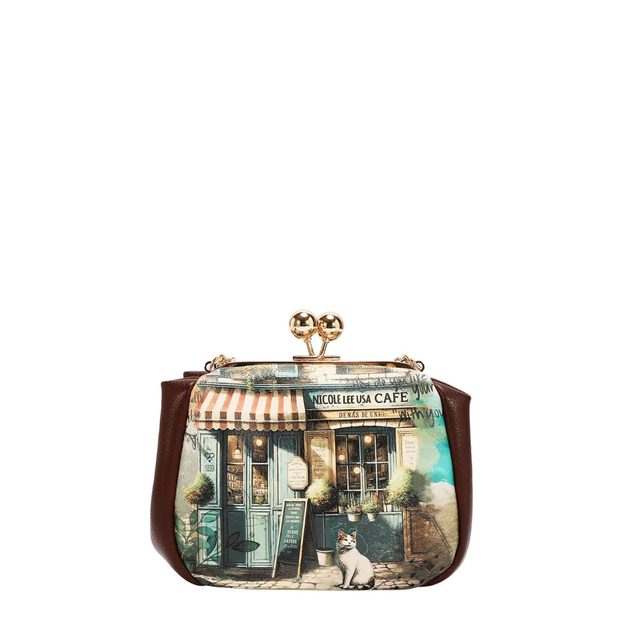 NICOLE LEE USA KISS LOCK CROSSBODY MINI BAG Handbags
