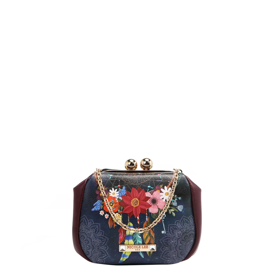 NICOLE LEE USA KISS LOCK CROSSBODY MINI BAG Handbags