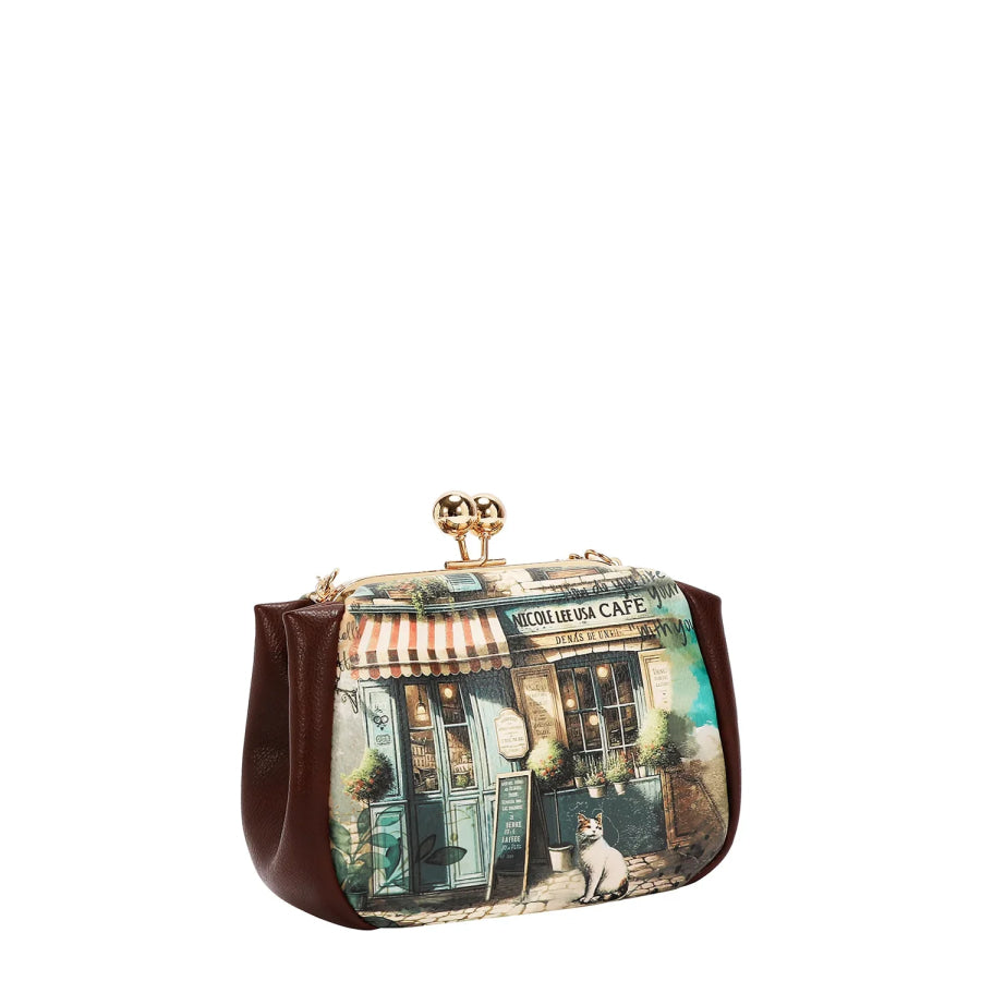 NICOLE LEE USA KISS LOCK CROSSBODY MINI BAG Handbags