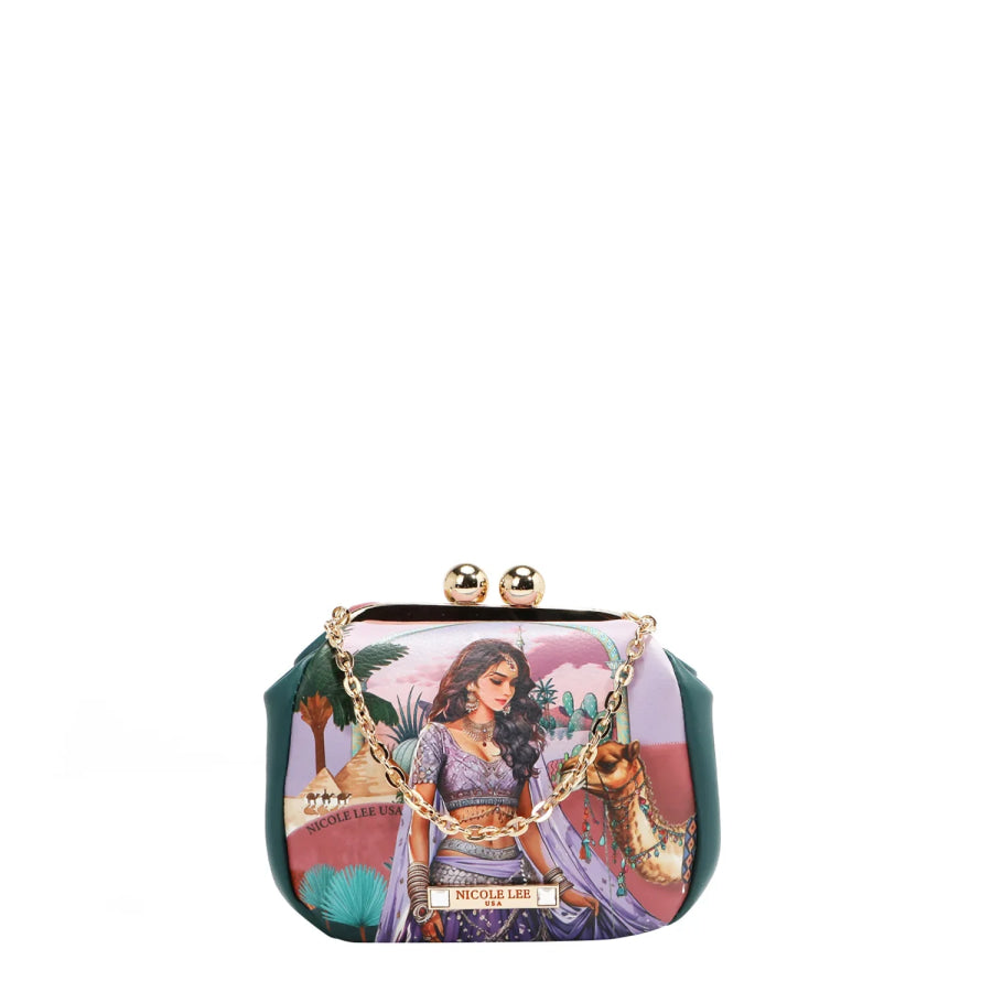 NICOLE LEE USA KISS LOCK CROSSBODY MINI BAG Handbags
