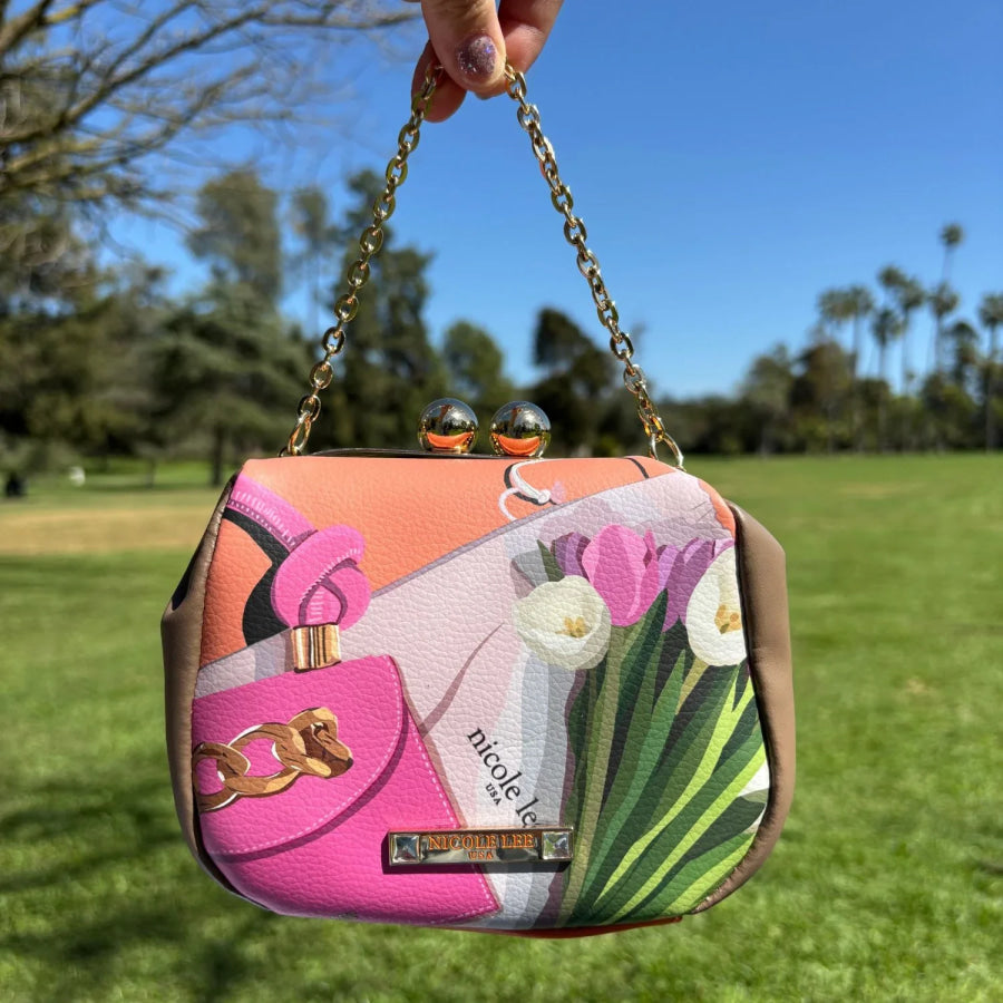 NICOLE LEE USA KISS LOCK CROSSBODY MINI BAG Handbags