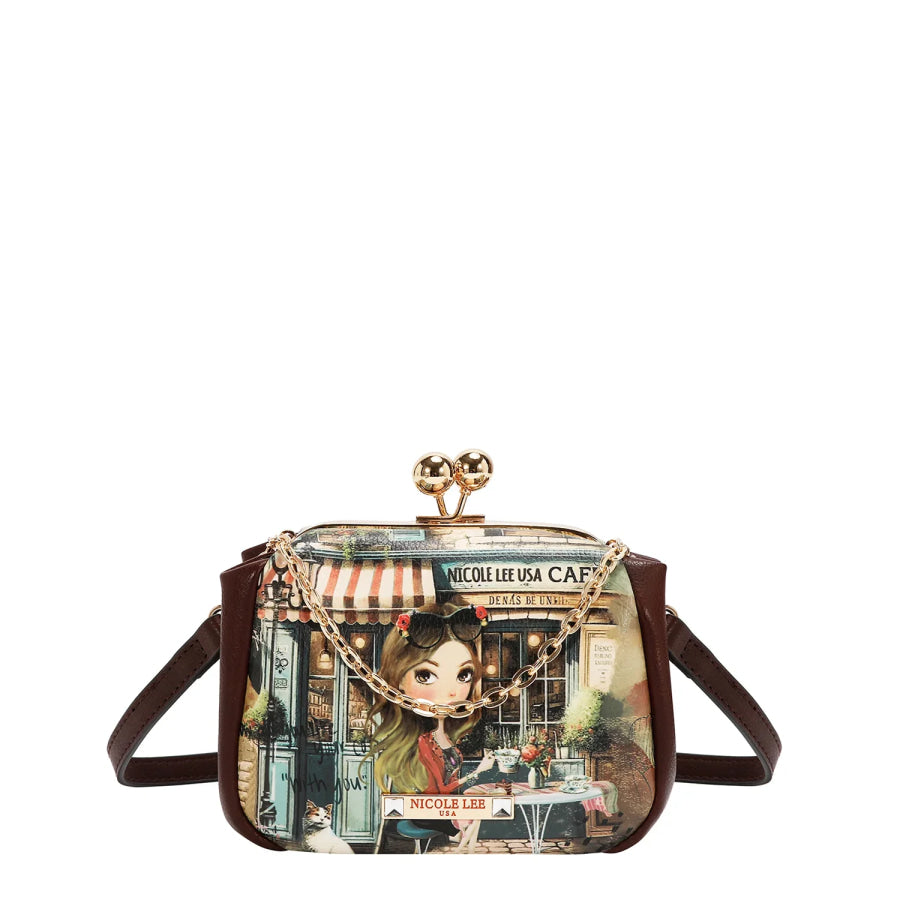 NICOLE LEE USA KISS LOCK CROSSBODY MINI BAG Handbags