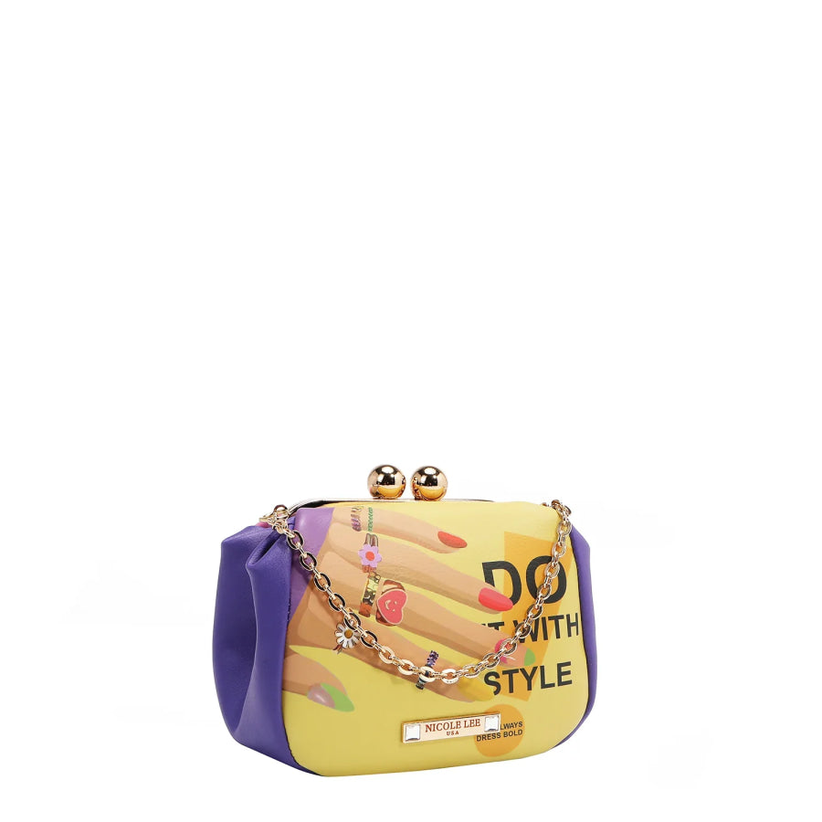 NICOLE LEE USA KISS LOCK CROSSBODY MINI BAG Handbags