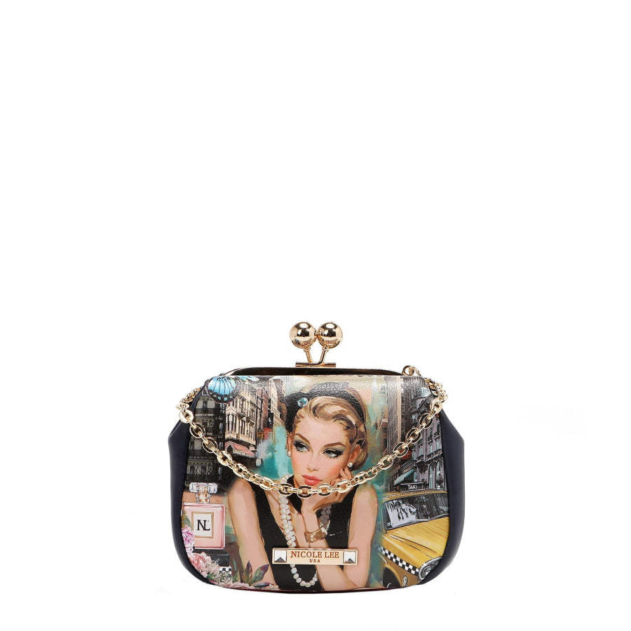 NICOLE LEE USA KISS LOCK CROSSBODY MINI BAG Handbags
