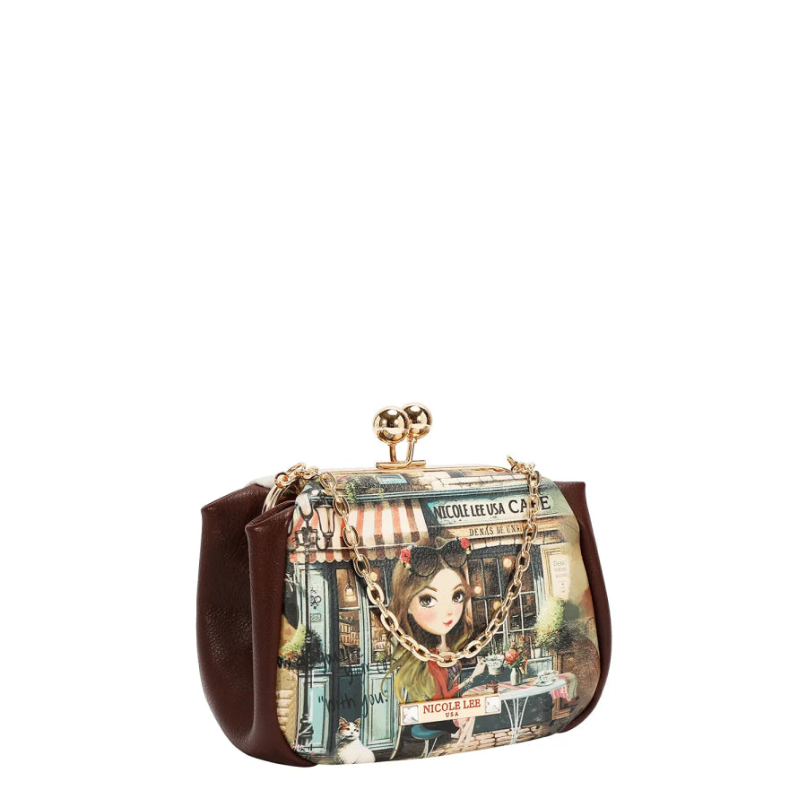 NICOLE LEE USA KISS LOCK CROSSBODY MINI BAG Handbags