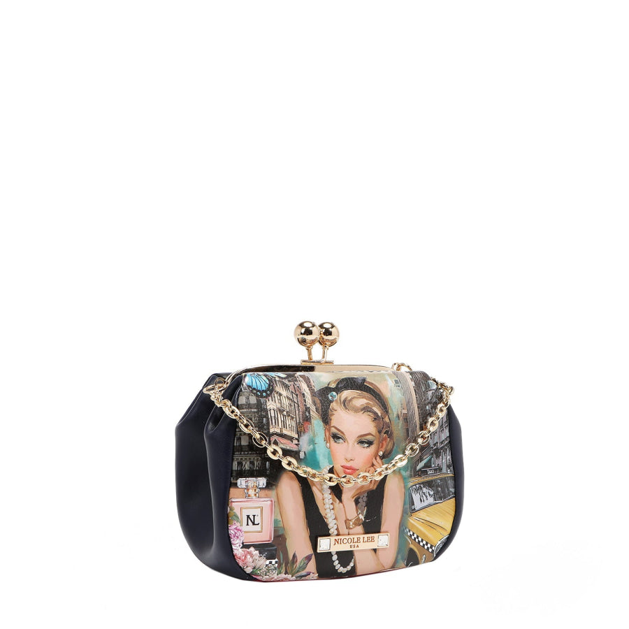 NICOLE LEE USA KISS LOCK CROSSBODY MINI BAG Handbags