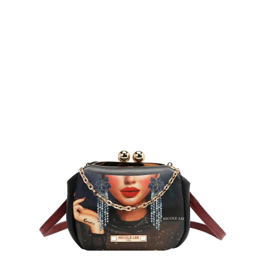NICOLE LEE USA KISS LOCK CROSSBODY MINI BAG Handbags