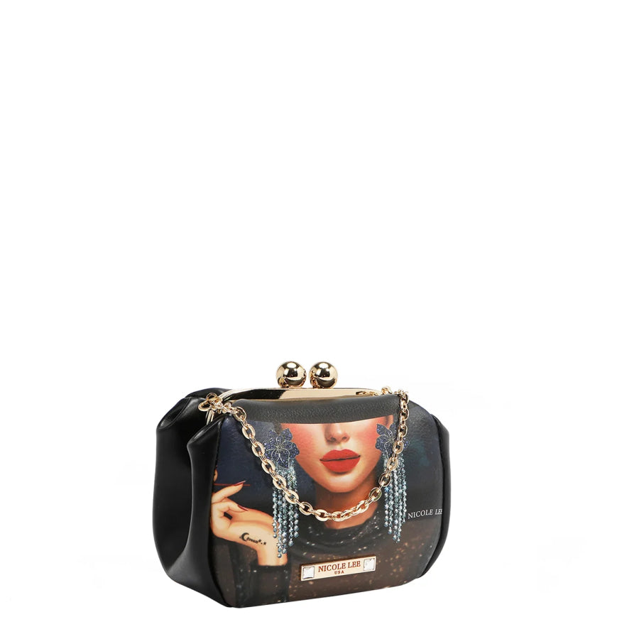 NICOLE LEE USA KISS LOCK CROSSBODY MINI BAG Handbags