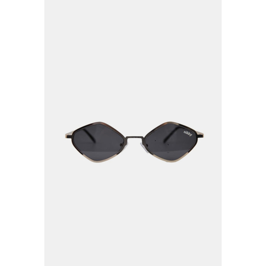 Nicole Lee USA Metal Frame Geometric Sunglasses Black / One Size Apparel and Accessories