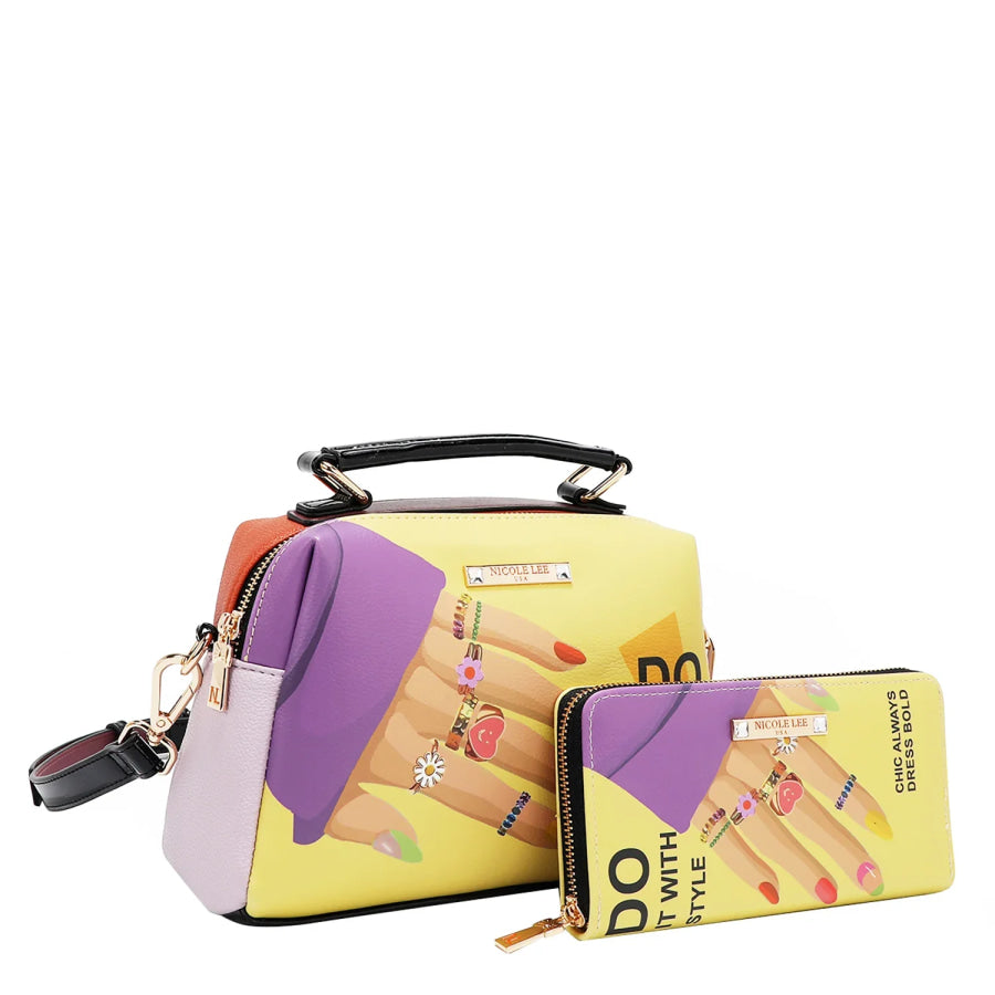NICOLE LEE USA NAIL POLISH 3 PIECE SET (Handbag Crossbody Wallet) Handbags