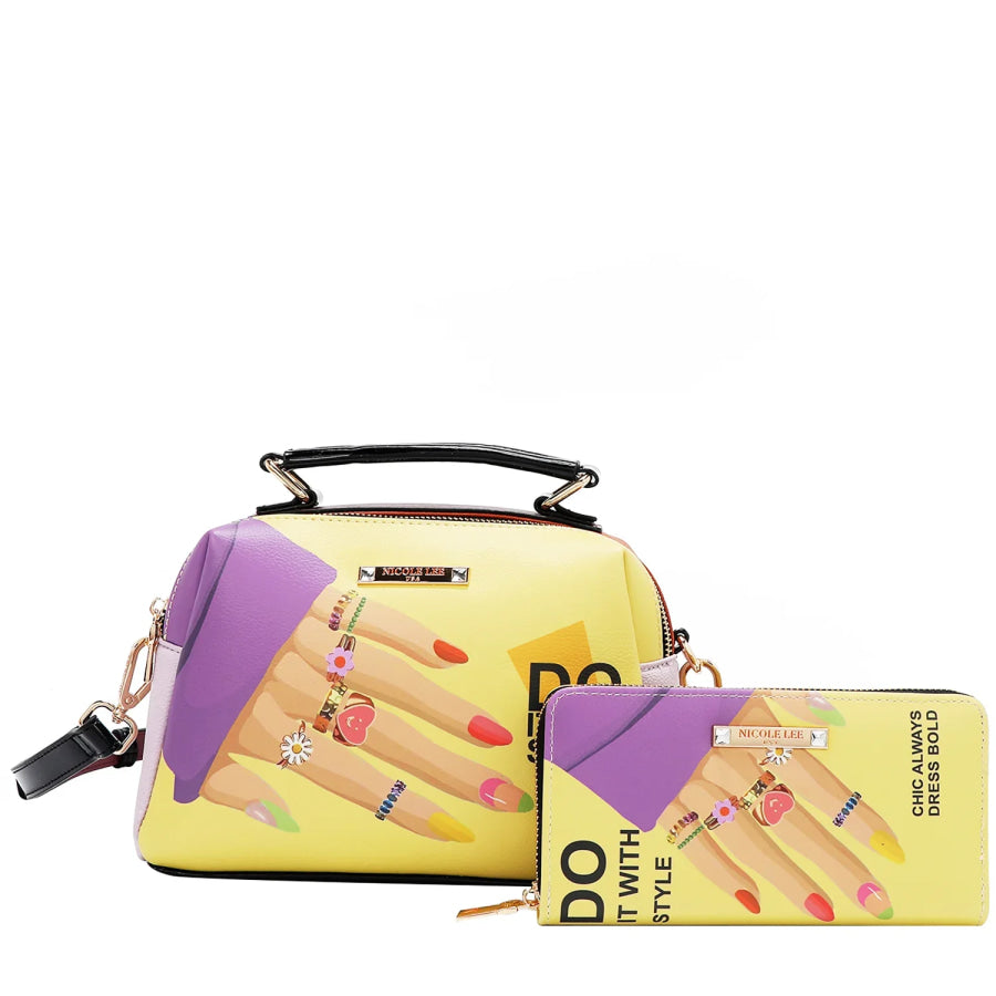 NICOLE LEE USA NAIL POLISH 3 PIECE SET (Handbag Crossbody Wallet) Handbags
