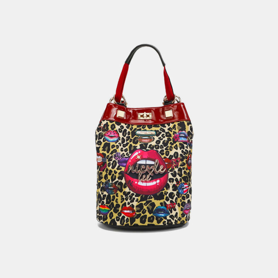 Nicole Lee USA Nylon Multifunctional Bucket Backpack Leopard / One Size Apparel and Accessories