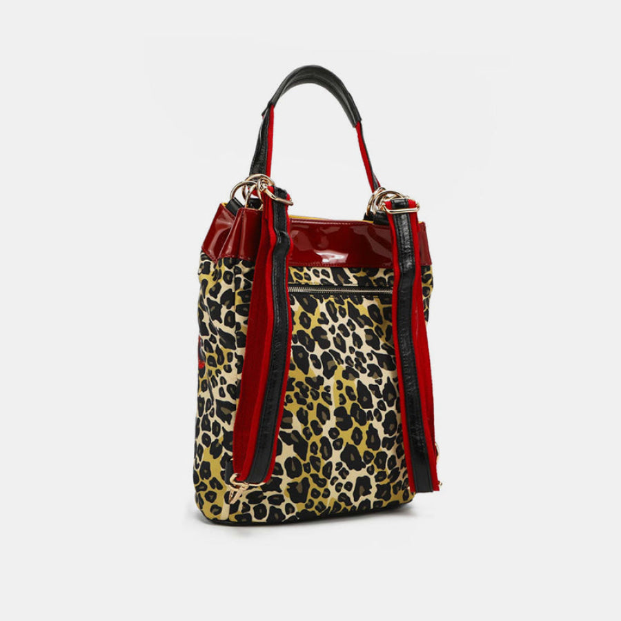 Nicole Lee USA Nylon Multifunctional Bucket Backpack Leopard / One Size Apparel and Accessories