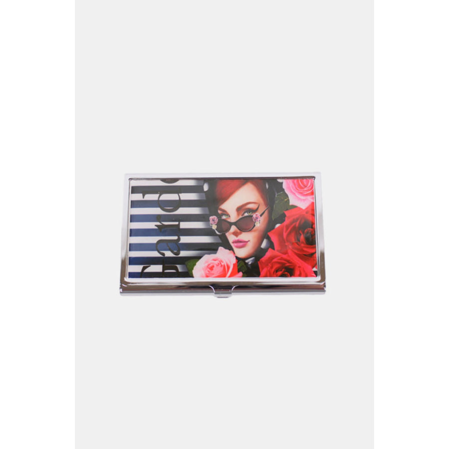 Nicole Lee USA Printed Business Card Case Lady In Red / One Size Apparel and Accessories